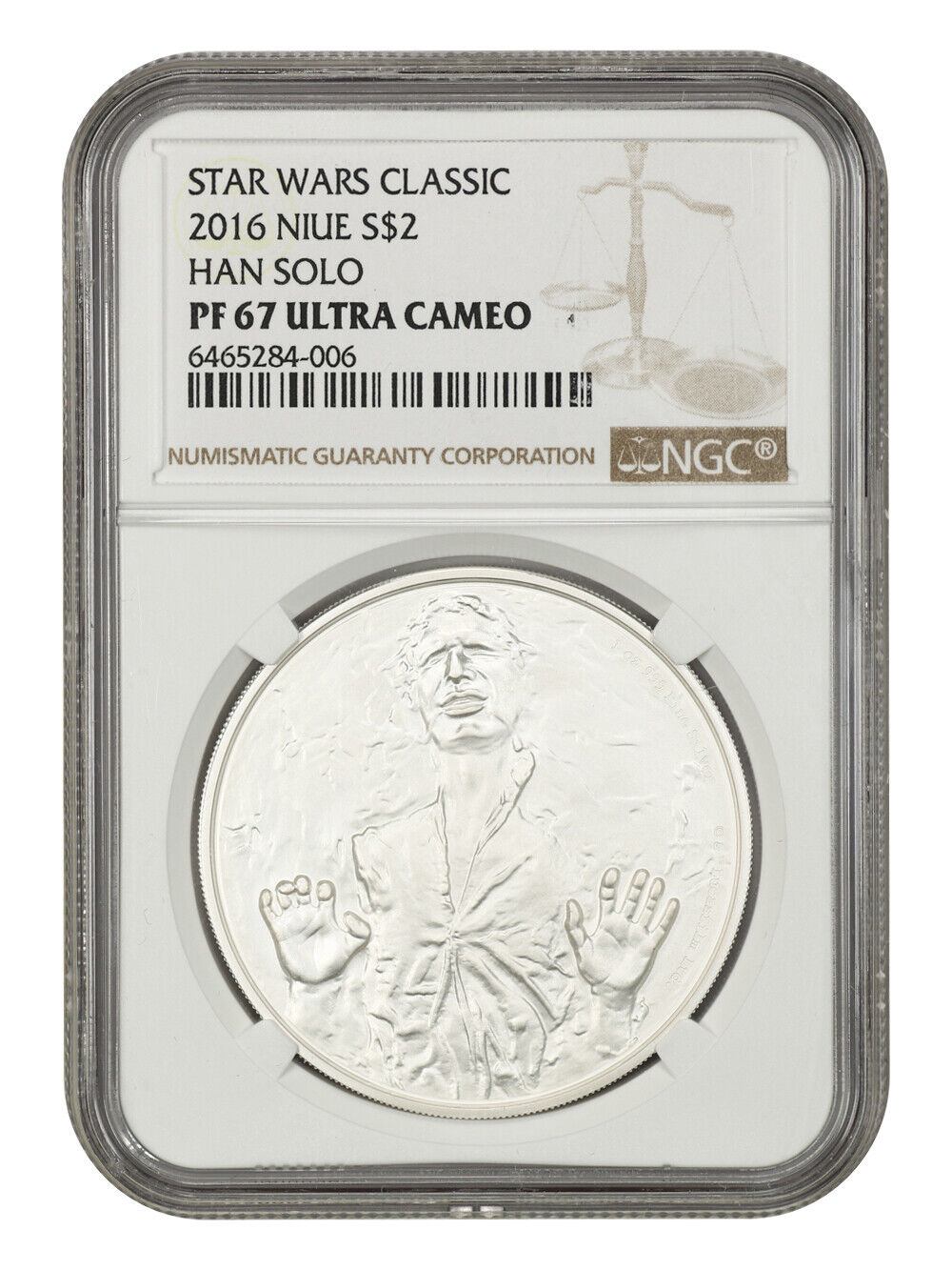 Niue: 2016 Star Wars Han Solo $2 NGC Proof 67 UCAM (With Box and COA)