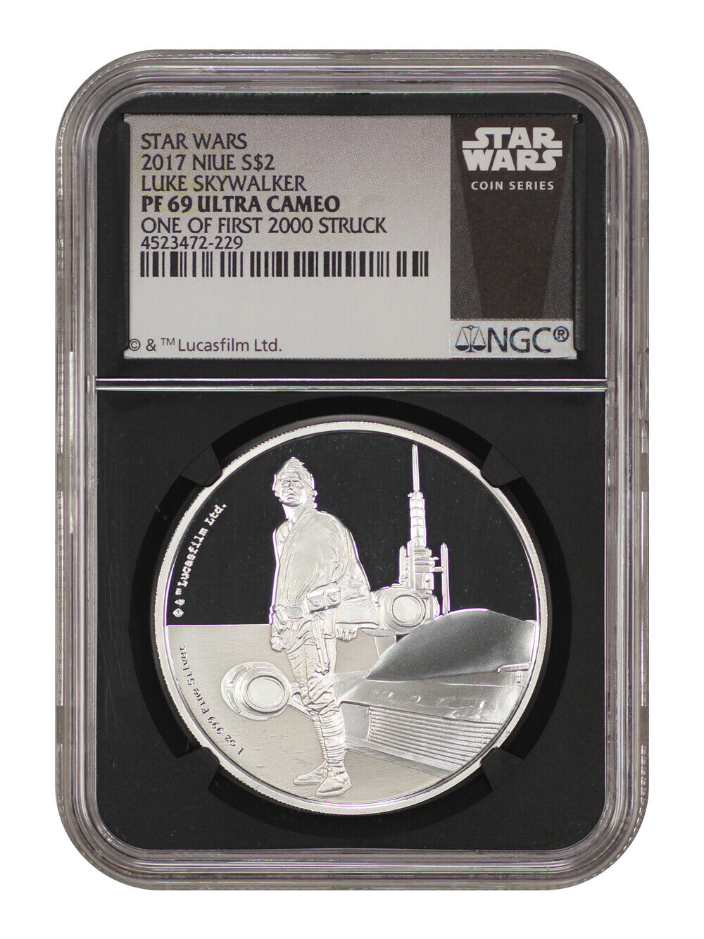 Niue: 2017 $2 Star Wars Luke Skywalker NGC PR69DCAM (One of First 2000 Struck)