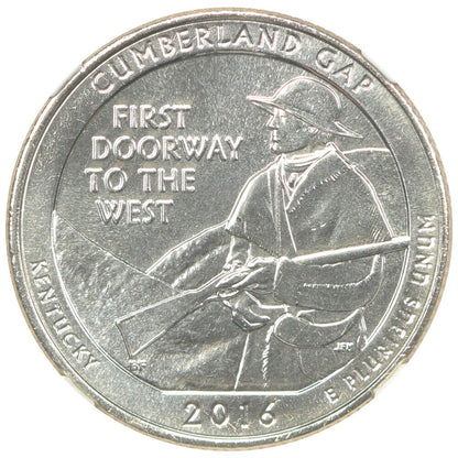 2016-D 25C Cumberland Gap NP NGC MS69 - Type 1 - Clad