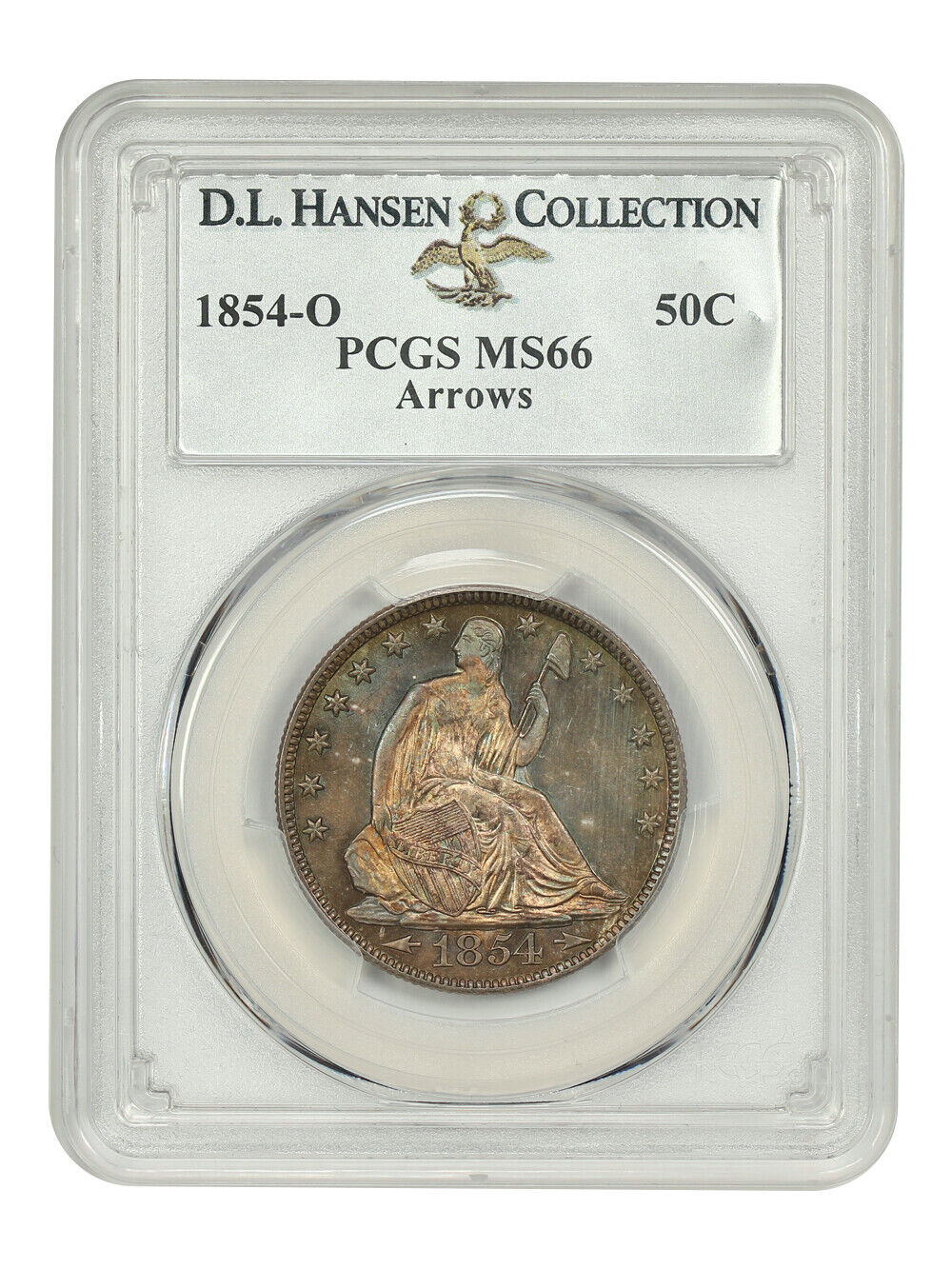 1854-O 50C PCGS MS66 (Arrows) ex: D.L. Hansen