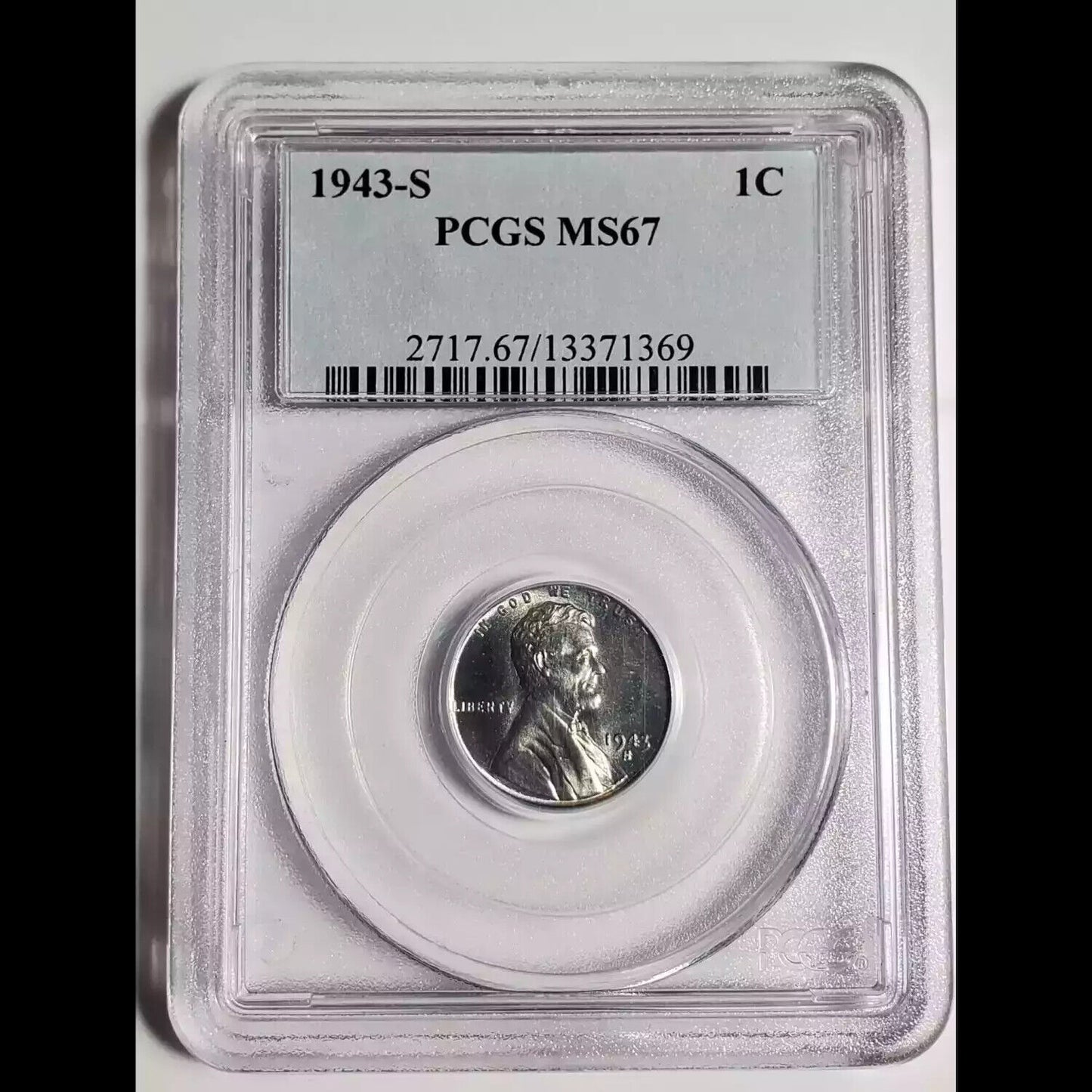 1943 S SMALL CENT LINCOLN PCGS 67