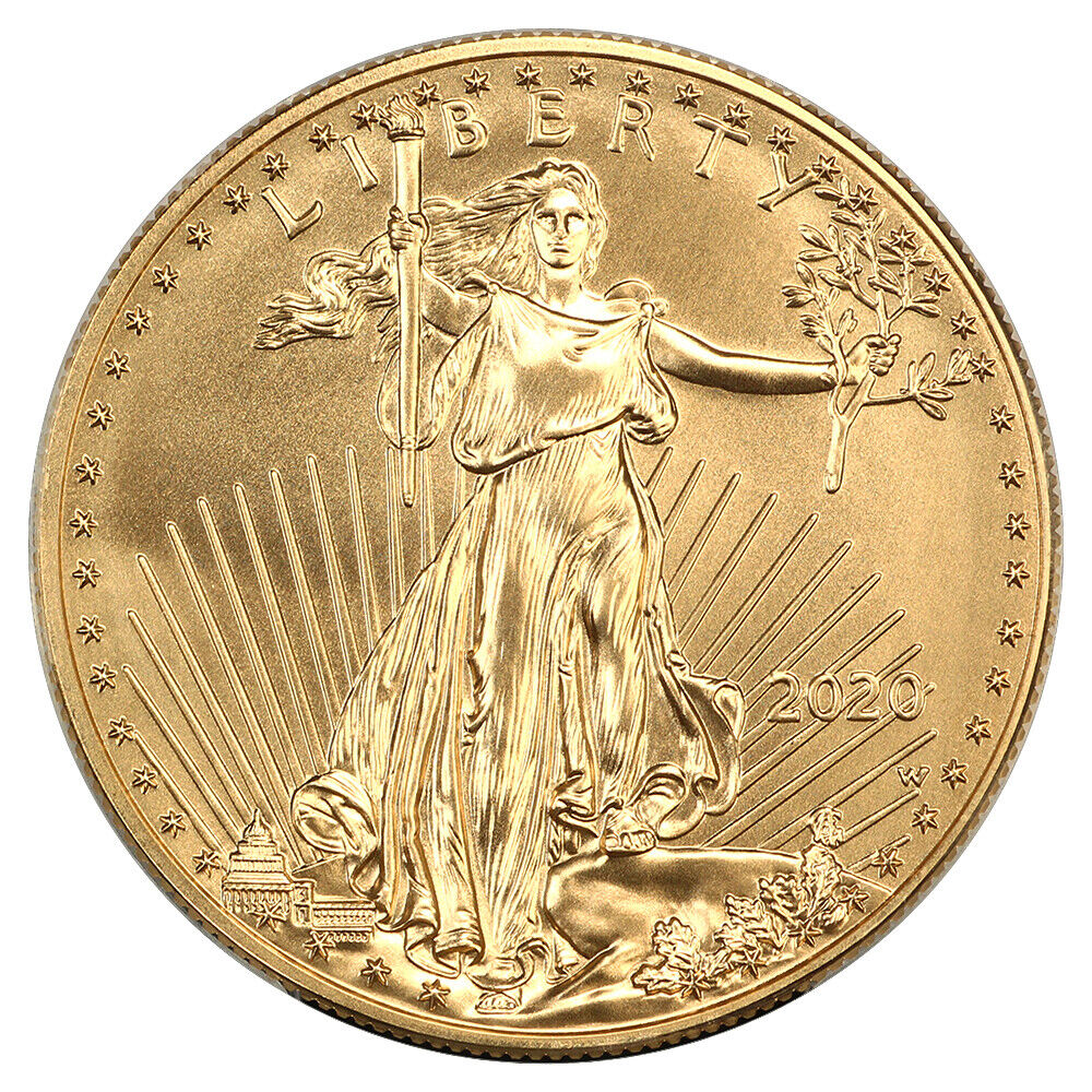 2020-W $50 Burnished Gold Eagle First Day of Issue Michael Reagan PCGS SP70