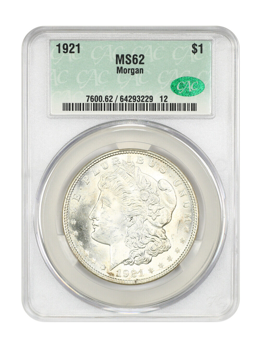 1921 $1 Morgan CACG MS62