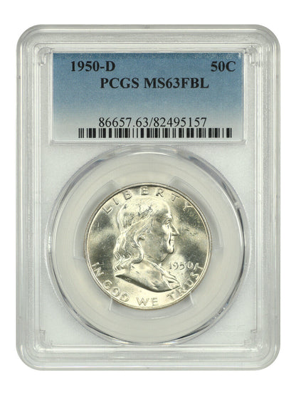 1950-D 50C PCGS MS63FBL - Franklin Half Dollar