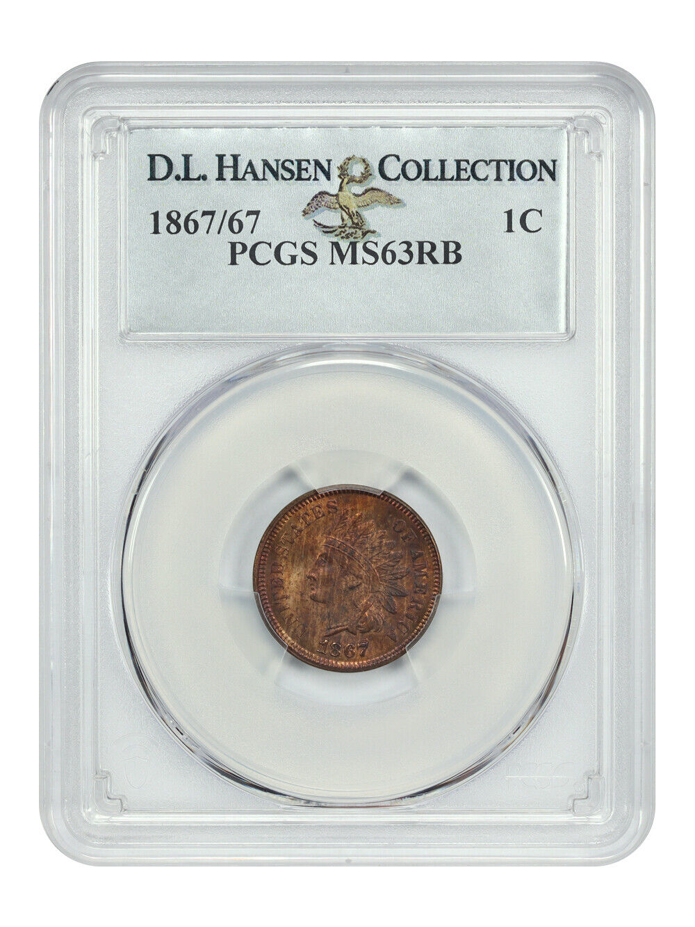 1867/67 1C PCGS MS63RB