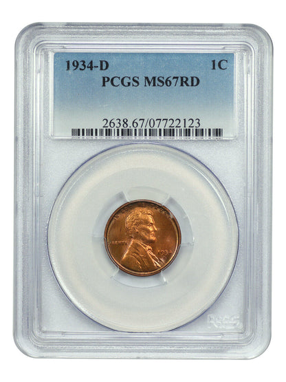 1934-D 1C PCGS MS67RD