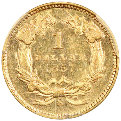 1857-S G$1 PCGS MS61 ex: D.L. Hansen