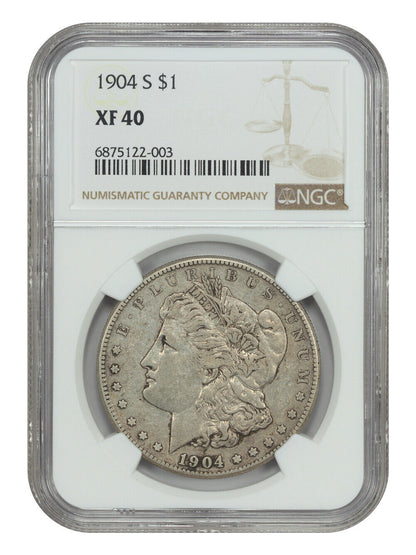 1904-S $1 NGC XF40 - Morgan Dollar - Key Date S-Mint Morgan Dollar