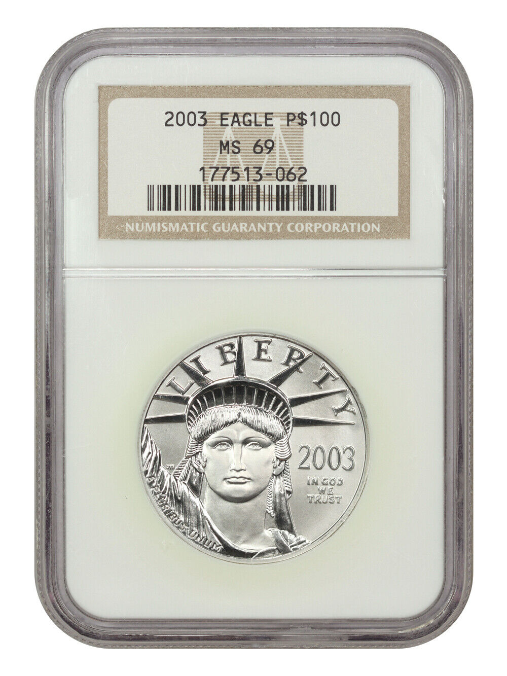 2003 Platinum Eagle $100 NGC MS69