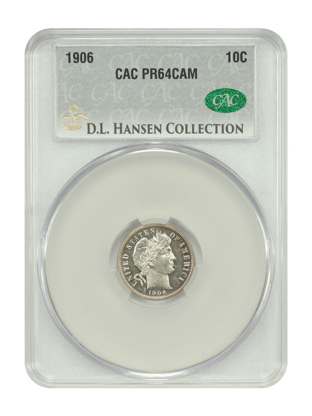 1906 10C CACG PR64CAM ex: D.L. Hansen - Barber Dime