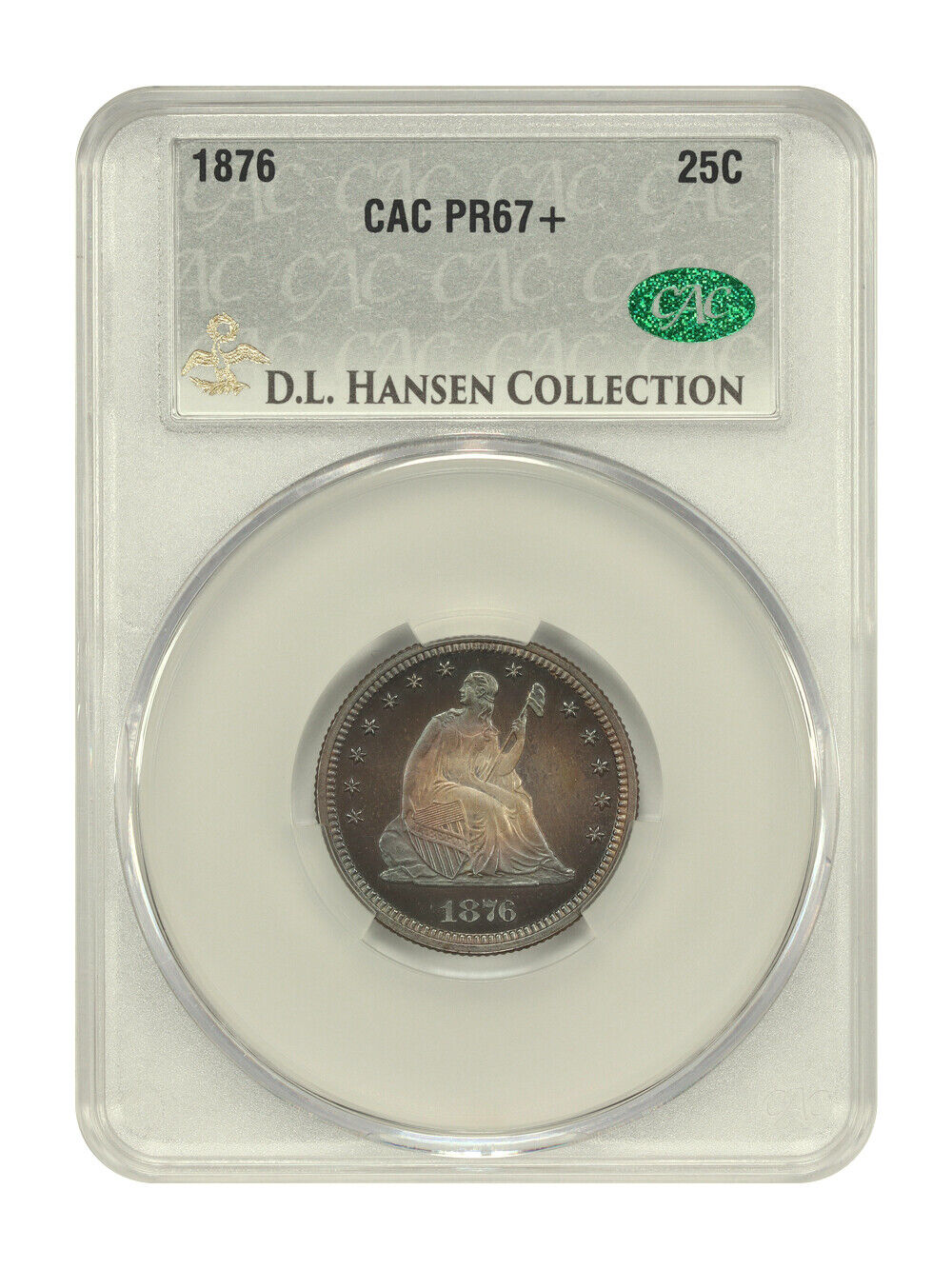 1876 25C CACG PR67+ ex: D.L. Hansen/Simpson - Liberty Seated Quarter