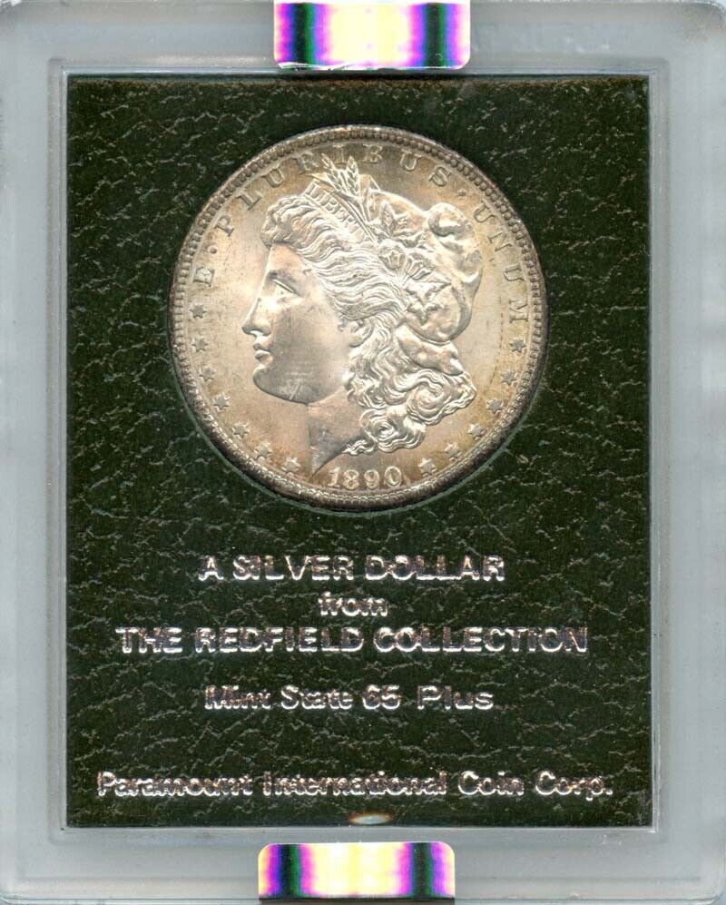 1890-S $1 Silver Morgan Dollar Redfield NGC MS65+ Green Holder