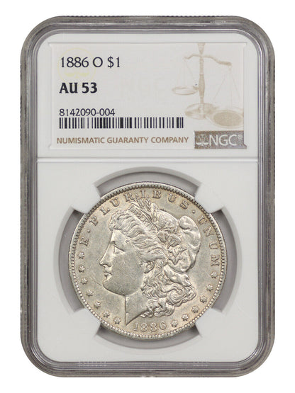 1886-O $1 NGC AU53