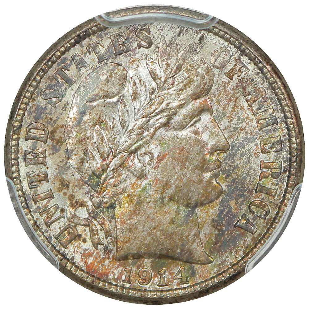 1914 10C PCGS/CAC MS66+ - Barber Dime