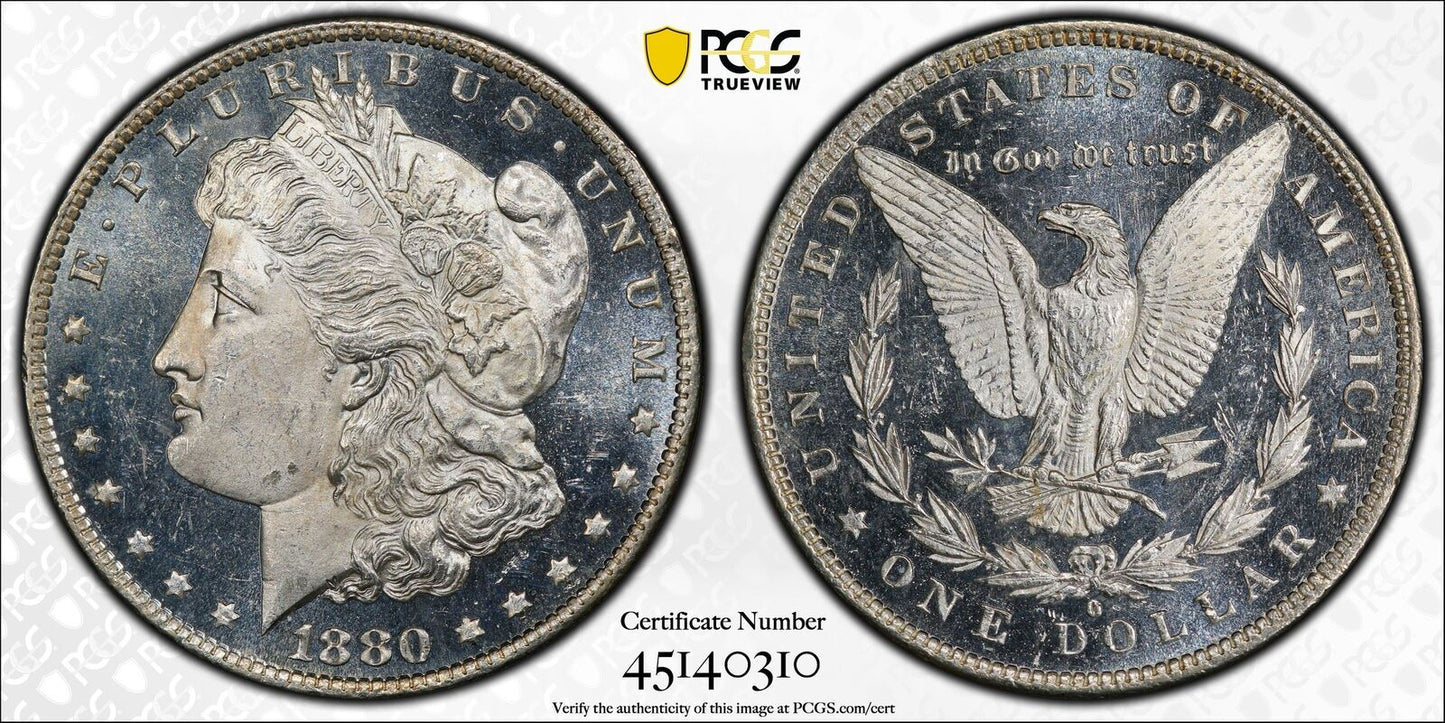 1880 O Morgan Silver Dollar PCGS MS-64 DMPL WHITE