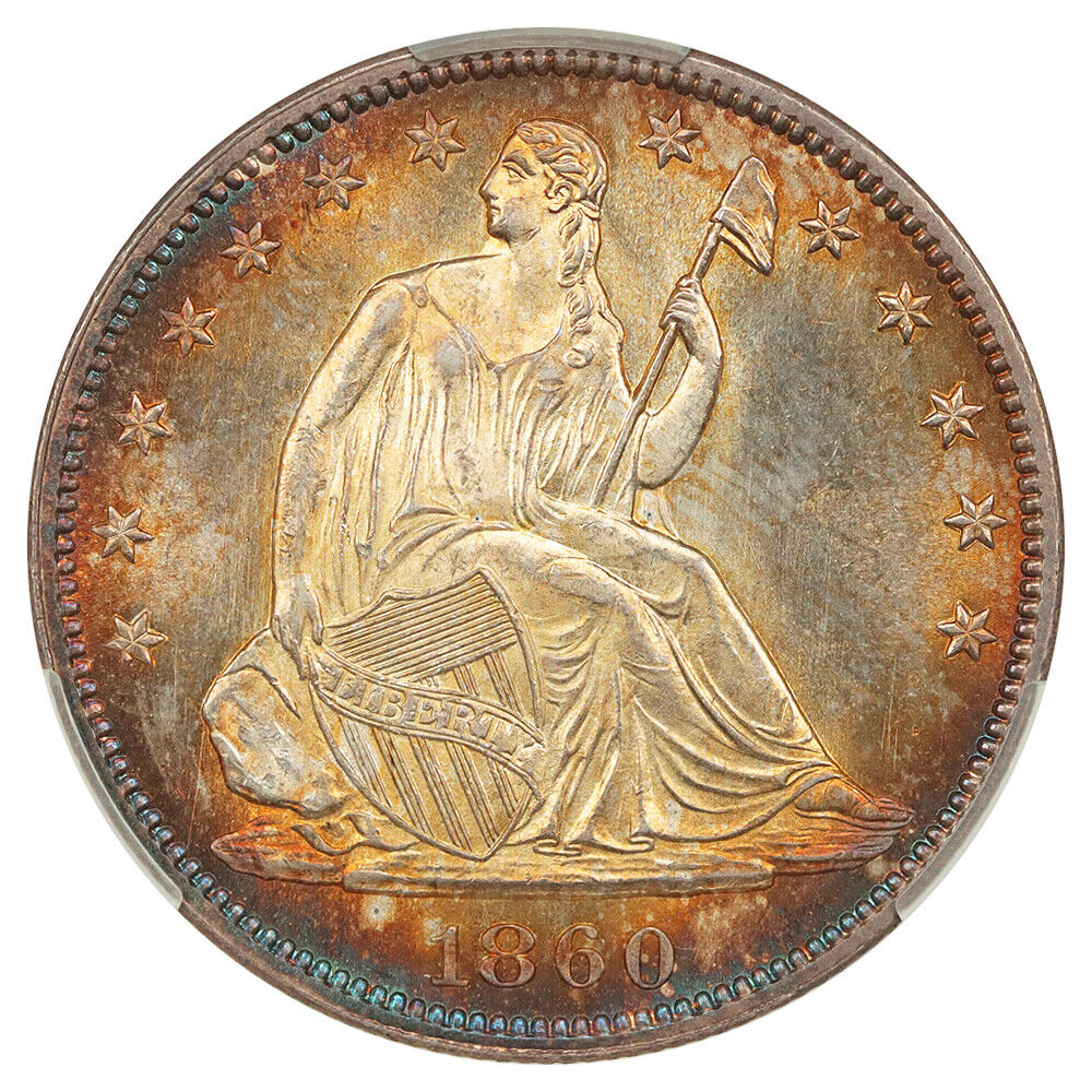 1860 50C CACG MS66 ex: D.L. Hansen - Liberty Seated Half Dollar