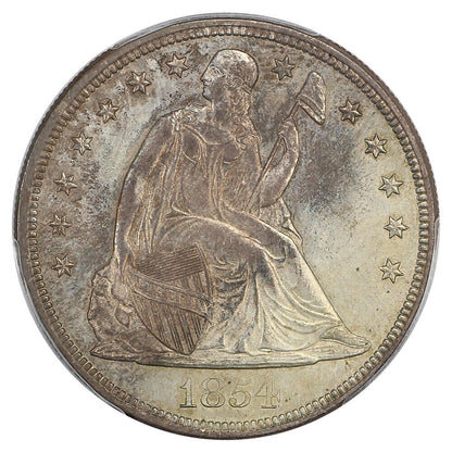 1854 $1 PCGS MS62 ex: D.L. Hansen