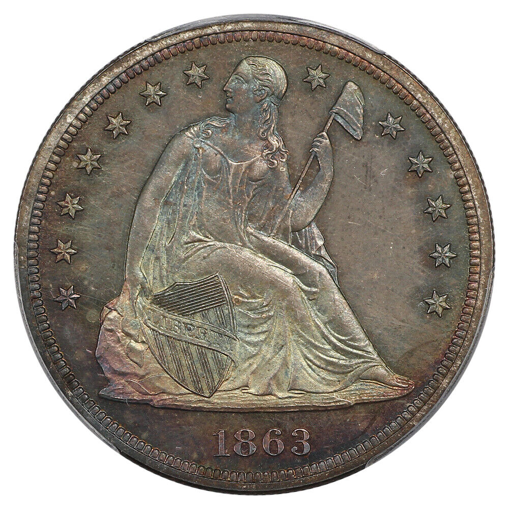 1863 $1 PCGS PR65+ ex: D.L. Hansen