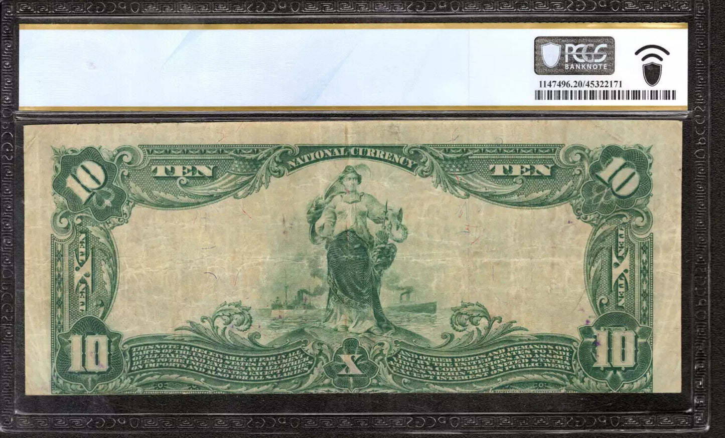 1902 $10 FIRST NATIONAL BANKNOTE CURRENCY FR.624 ORD NEBRASKA PCGS 20 VF (319D)