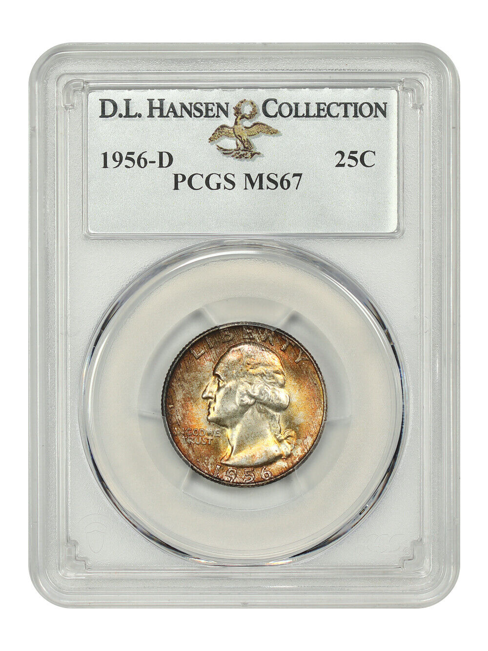 1956-D 25C PCGS MS67 ex: D.L. Hansen - Washington Quarter