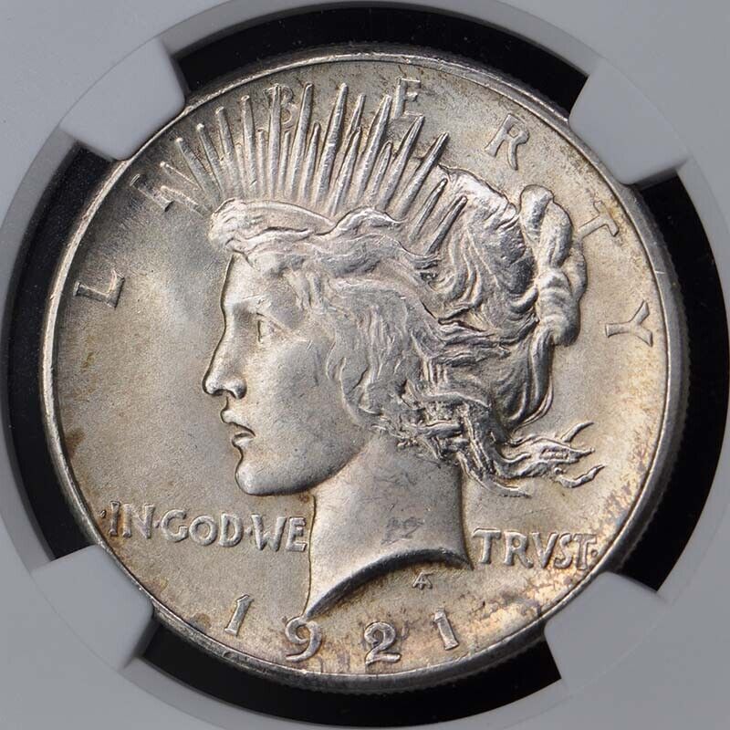 1921 Peace Dollar HIGH RELIEF S$1 NGC MS66