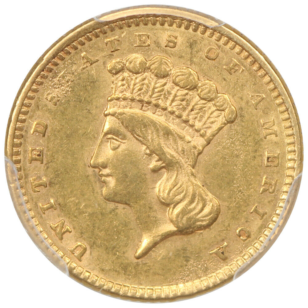 1861 G$1 PCGS AU58 - Gold Dollar