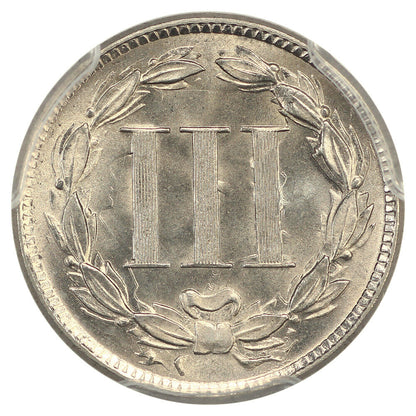 1887 3CN PCGS MS66 ex: D.L. Hansen