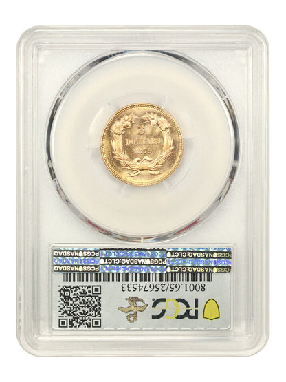 1879 $3 PCGS MS65 ex: D.L. Hansen