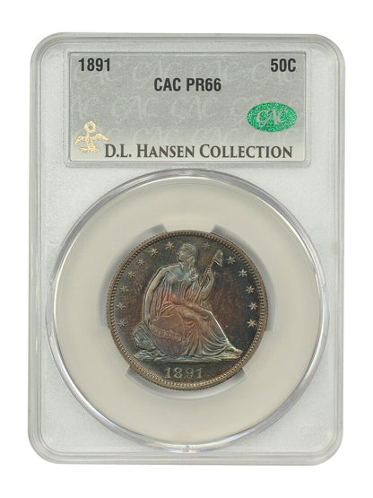 1891 50C CACG PR66 ex: D.L. Hansen/Chrismor - Liberty Seated Half Dollar