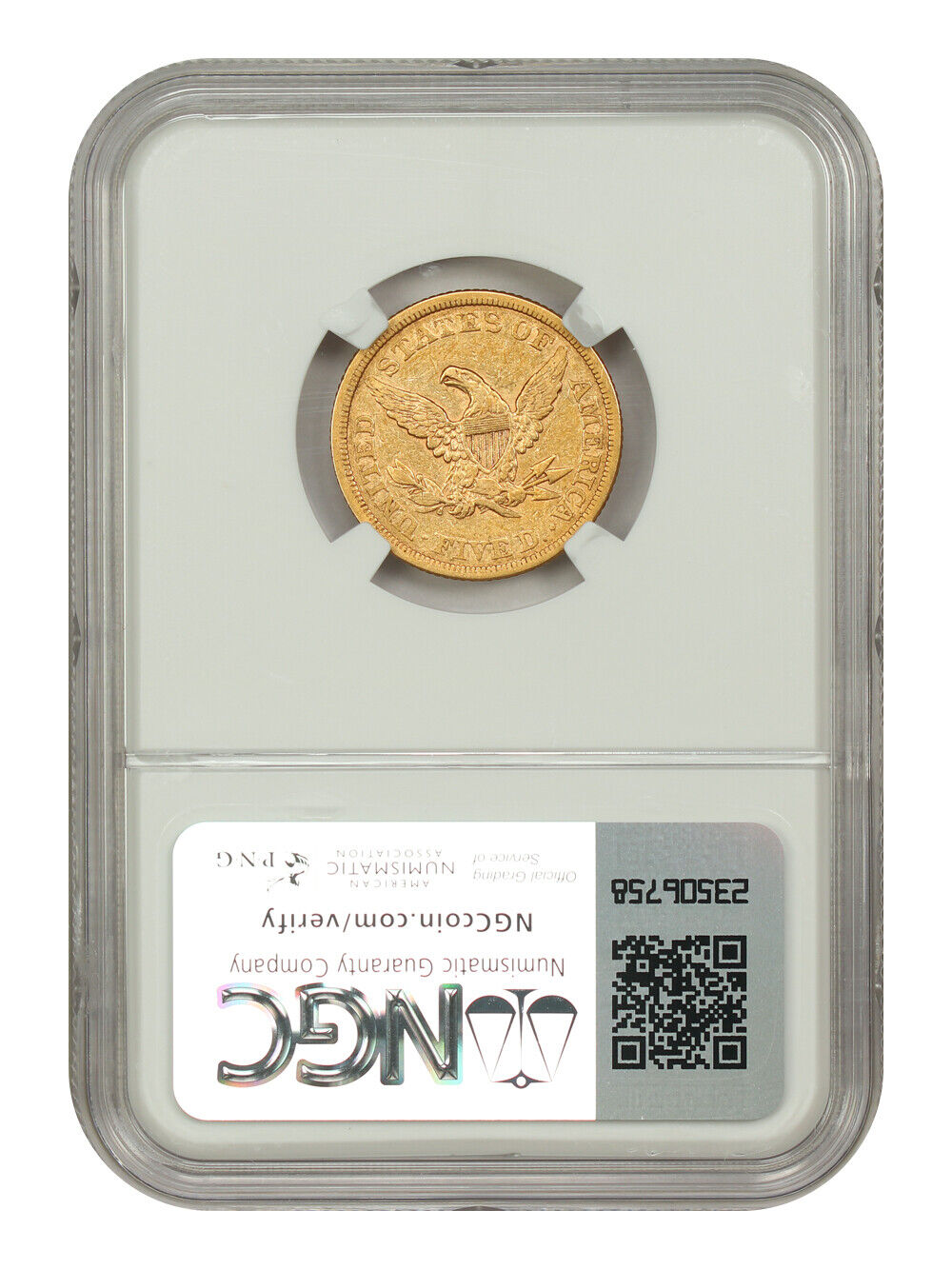 1853 $5 NGC AU50 - Liberty Head $5