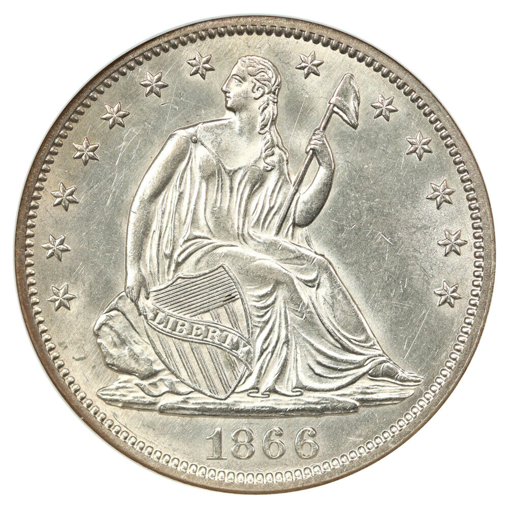 1866 50C NGC MS62 - Liberty Seated Half Dollar