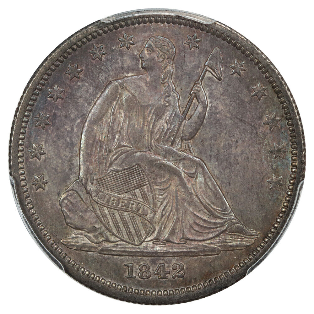 1842 50C PCGS MS64 (Sm Date, Rev of 1842) ex: D.L. Hansen