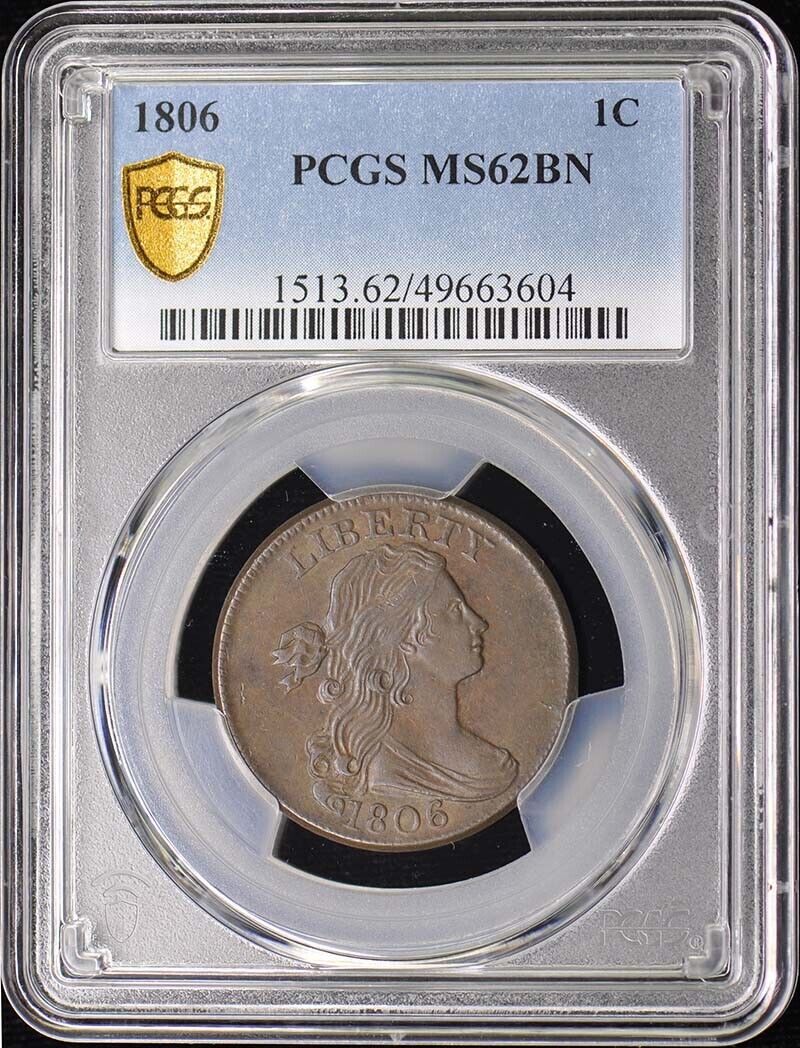 1806 1C Draped Bust Cent PCGS MS62BN