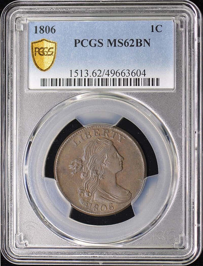 1806 1C Draped Bust Cent PCGS MS62BN