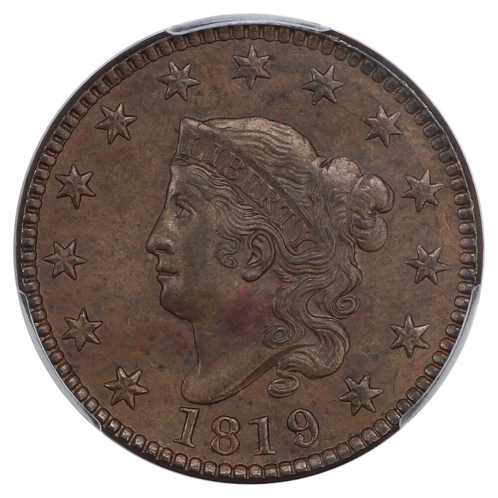 1819/8 1C PCGS MS62BN ex: D.L. Hansen