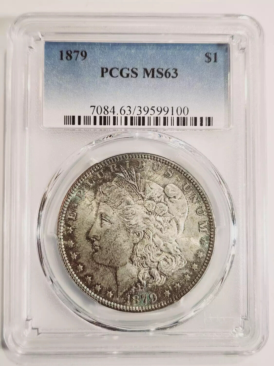 1879 P Morgan Silver Dollar PCGS MS-63 - BLUE TONING