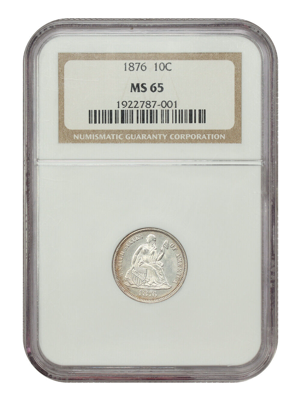 1876 10C NGC MS65 - Liberty Seated Dime