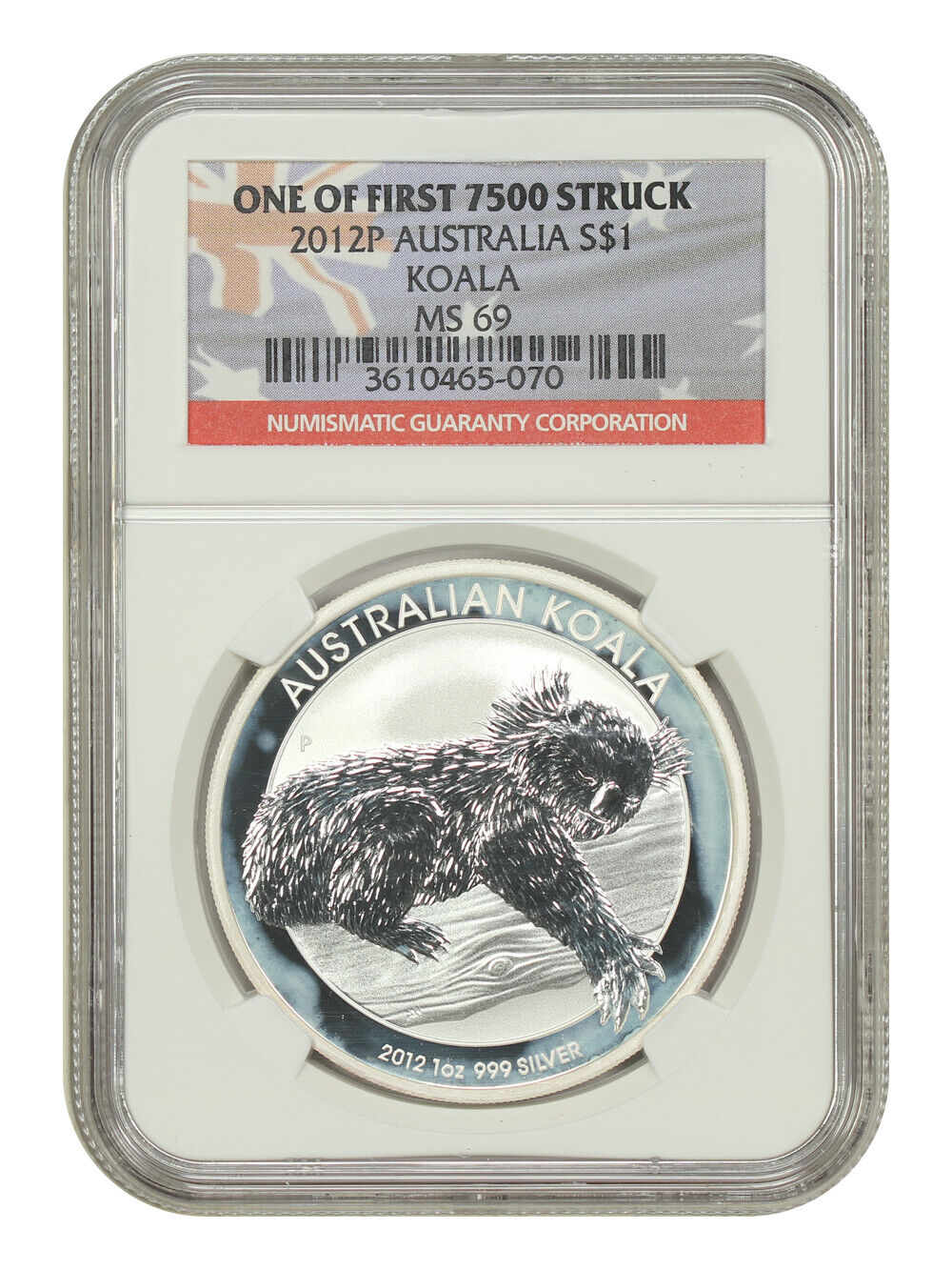 Australia: 2012P $1 Silver Koala NGC MS69 (1 of First 7500 Struck) - Other