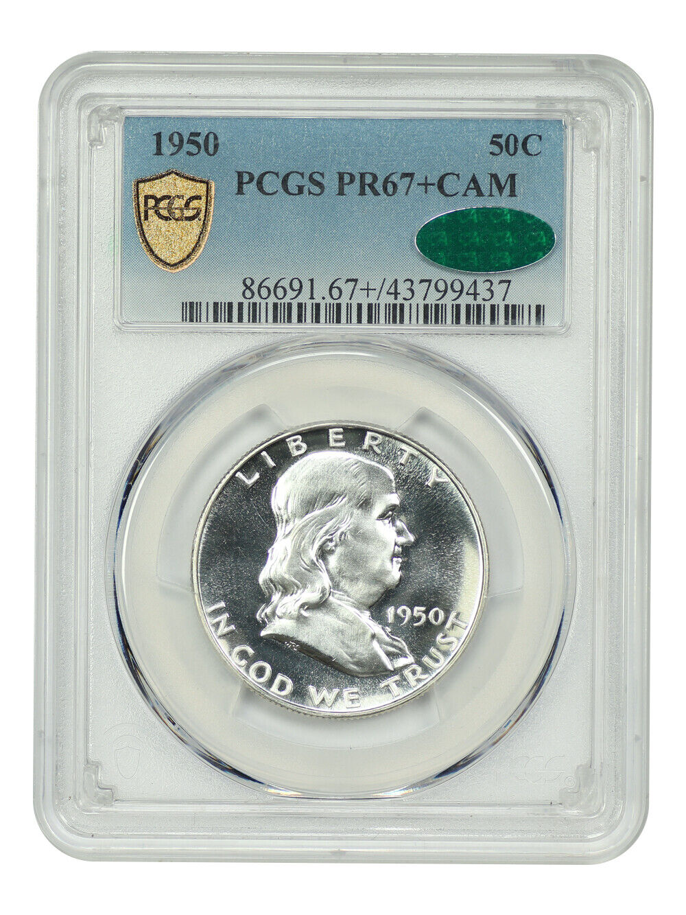 1950 50C PCGS/CAC PR67+CAM