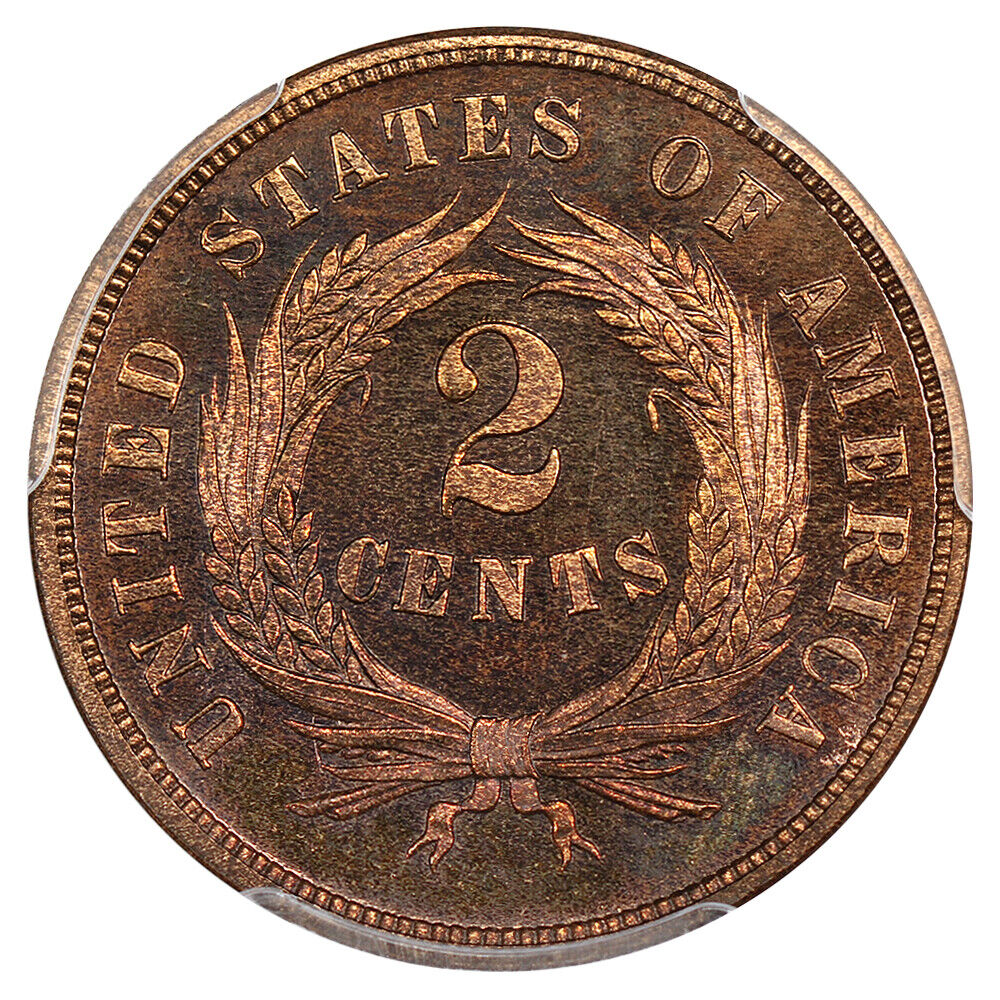 1866 2C CACG PR66RB ex: D.L. Hansen - Two Cent - Desirable Proof Issue