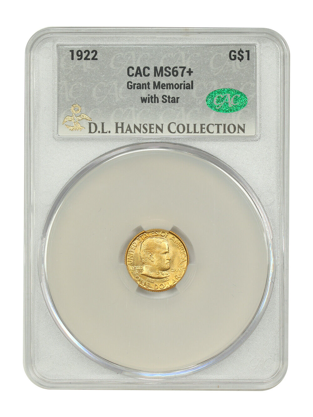 1922 G$1 Grant CACG MS67+ ex: D.L. Hansen (With Star)