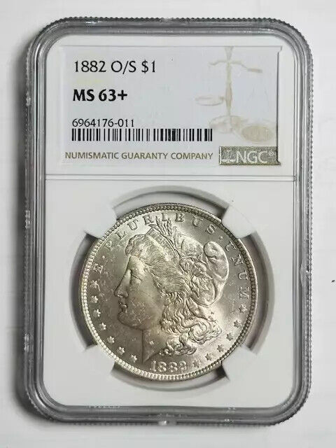 1882 O/S Strong Morgan Silver Dollar NGC MS-63+ Premium Quality!