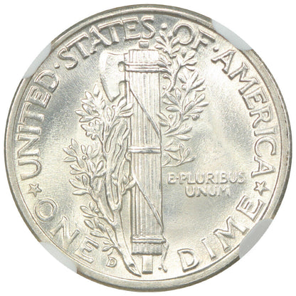 1944-D 10C NGC MS67FB - Mercury Dime