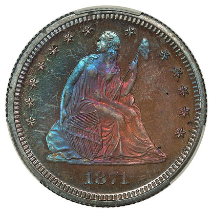 1871 25C CACG PR65 ex: D.L. Hansen - Liberty Seated Quarter