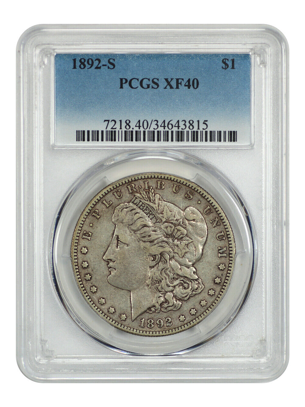 1892-S $1 PCGS XF40 - Morgan Dollar - Key Date Morgan Dollar