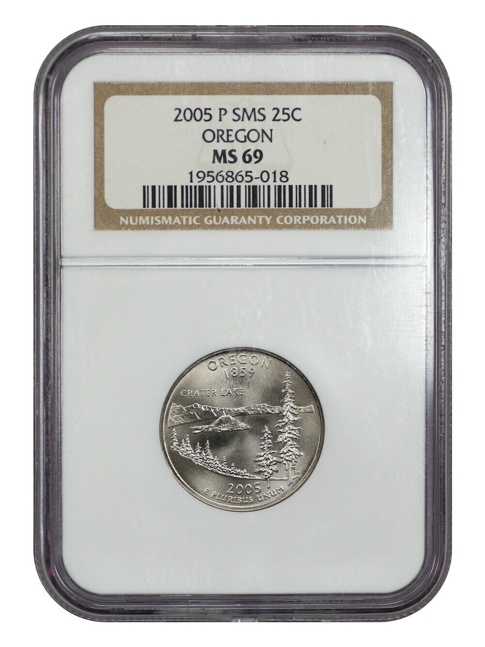 2005-P 25C Oregon NGC SP69 (Satin Finish) - Washington 50 States Quarters