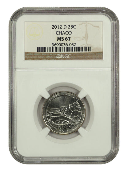 2012-D 25C Chaco Culture NP NGC MS67 - Type 1 - Clad