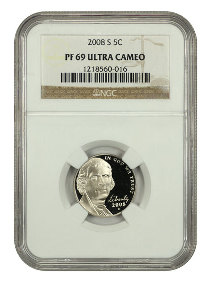 2008-S 5C NGC PR69DCAM - Jefferson Nickel