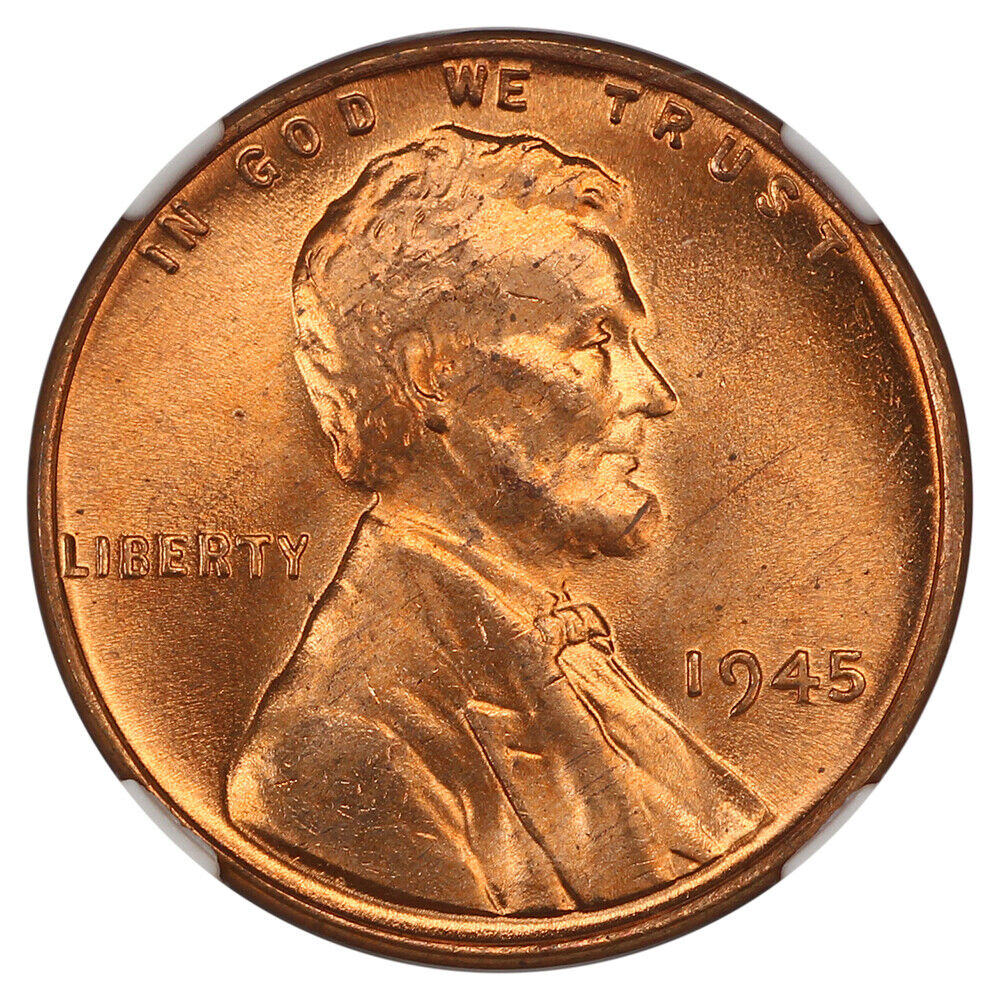 1945 1C NGC MS67RD - Lincoln Cent (Wheat Reverse)