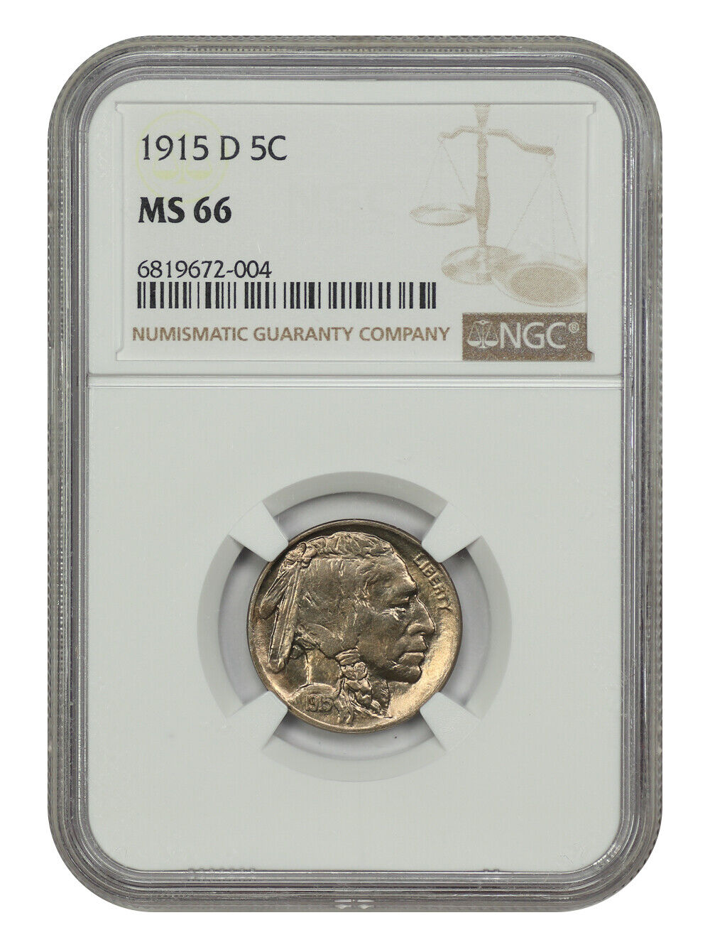 1915-D 5C NGC MS66